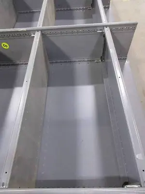 GRAY METAL SHELVING UNIT - TRIPLE WIDE