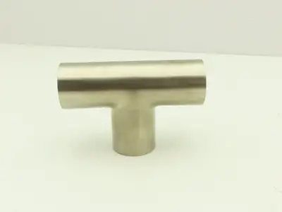 1-1/2" OD Butt Weld Vacuum Tee Stainless Steel Satin Finish A = 2.25" Lot of 6