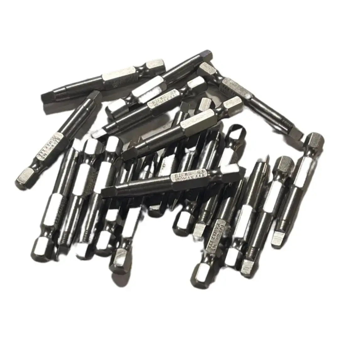 R3 x 50mm Power Bit Robertson Square Recess 1/4" Hex Quick Change Bits 10 Pack