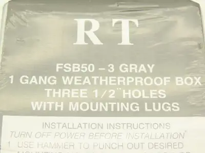 RT FSB50-3 Weatherproof 1-Gang Outlet Box 3-Hole 1/2"NPT  Lot of 20