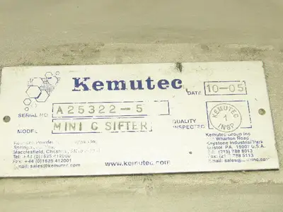 KEK Kemutec Mini C Centrifugal Rotary Screen Sifter Powder Processing .5HP 460V