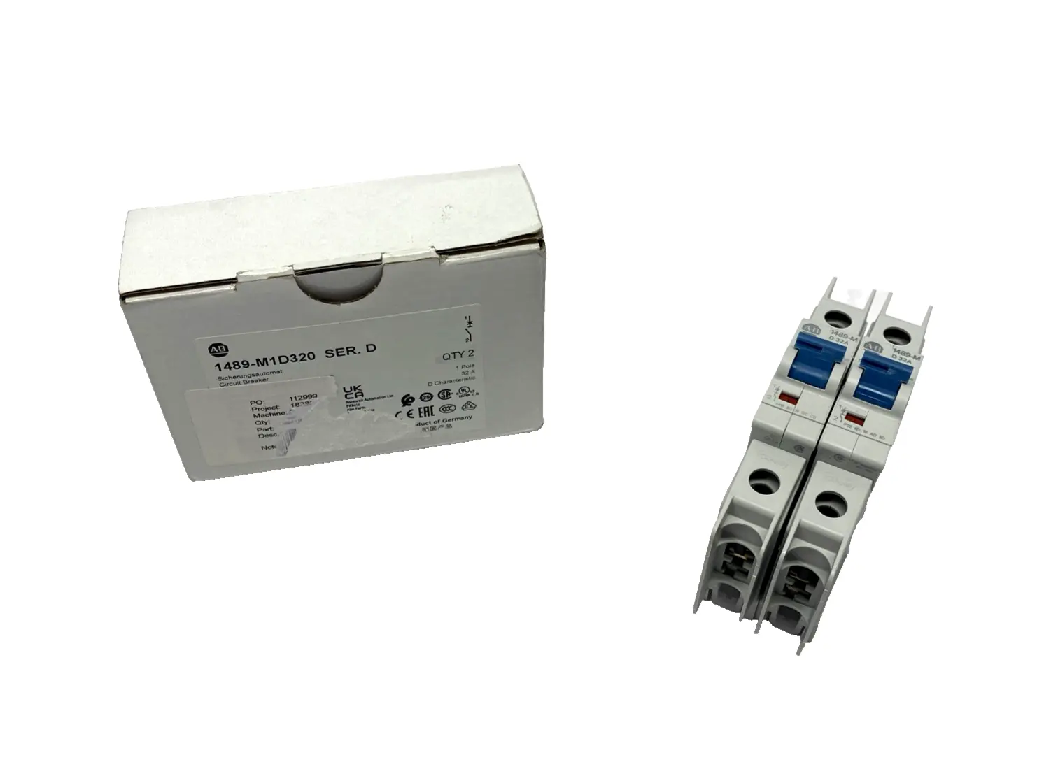 1489-M1D320 | Allen Bradley  Ser. D Miniature Circuit Breaker 1P 32A 240VAC 2-PACK - New – Open Box