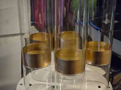Lot of (5) Glass Cylinder Vase / Hurricane 4" x 14"