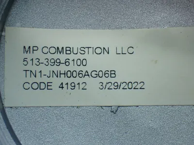 NEW MP COMBUSTION TN1JNH006AG06B