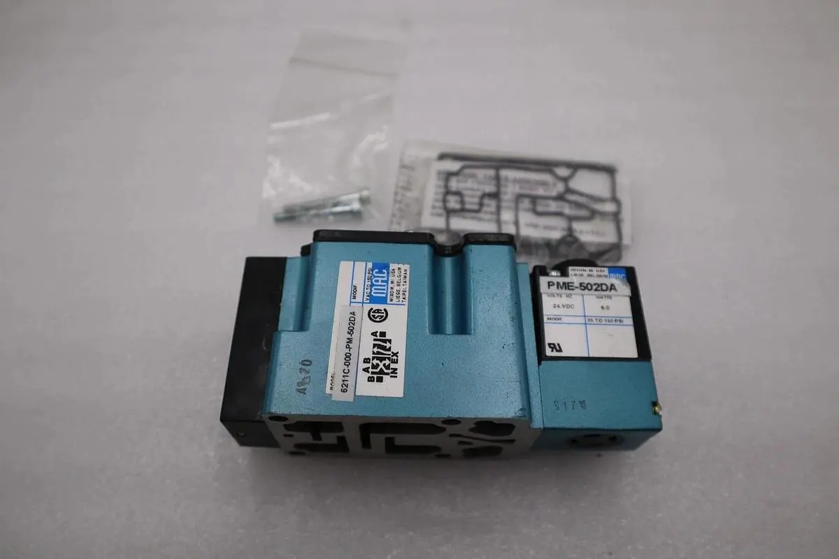 NEW MAC 6211C-000-PM-502DA W/ PME-502DA SOLENOID VALVE 6200 SERIES #H1398A