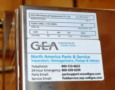 GEA Westfalia GSC 40-06-077 Hydrostop beer clarifier skid, 316SS.