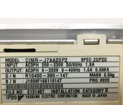 Used YASKAWA CIMR-J7AA20P2 Servo Drives | Ideal Machinery #664298