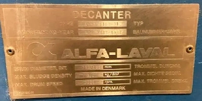 Alfa-Laval AVNX 418B-31G decanter centrifuge, 316SS.