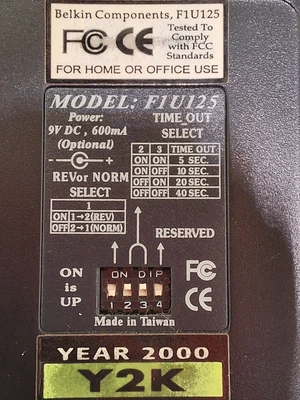 BELKIN F1U125 BITRONICS AUTO SWITCH WITH POWER SUPPLY