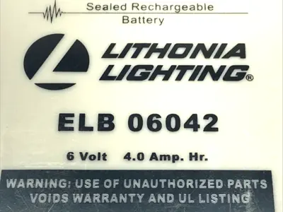 New | in-Stock Lithonia Lighting Rechargeable Lead Acid Battery 6V 4.0AH Batteries Michigan US | Maverick Industrial Sales #1401252