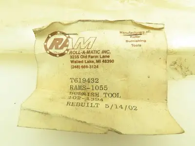 Roll-A-Matic Rams-1055 T619432 Burnishing Tool Cogsdill Roller Morse Taper