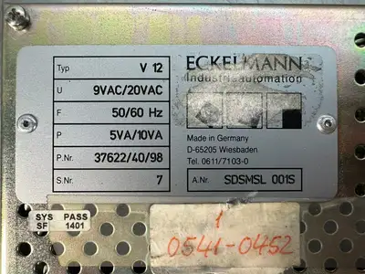 Eckelmann V12 SDSMSL-001S 50/60Hz 5Va/10Va SDSMSL001S (10.5.2)