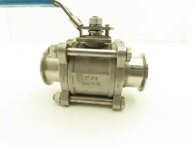 VNE EG90CC-6-2 2" 1000WOG 316 Stainless Sanitary Tri-clamp Ball Valve