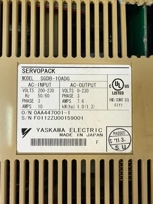 Yaskawa Servopack SGDB-10ADG 50/60Hz 3Ph (1.2.4)