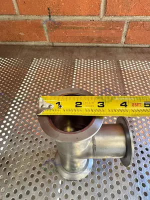 Used 3 WAY STAINLESS STEEL KF 50 NIPPLE VACUUM FITTING Valves/Fittings California US | Equipment Lab #1317011