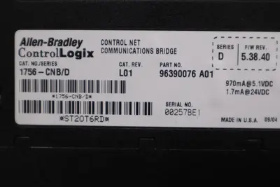 Allen Bradley 1756-CNB Series D ControlLogix Communication Module AB STK K-108-D