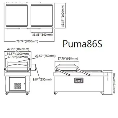 RAM Model  86S Puma Jumbo Double Chamber Vacuum Packaging Machine