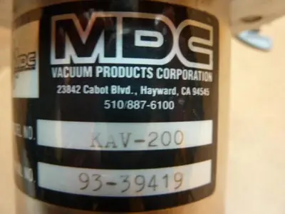 USED MDC VACUUM PRODUCTS KAV-200