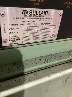 Used SULLAIR LS16-75LACAC High Pressure Air Compressors Michigan US | iGAM Industrial Marketplace #1446355