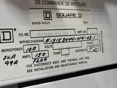 USED SQUARE D MODEL 6