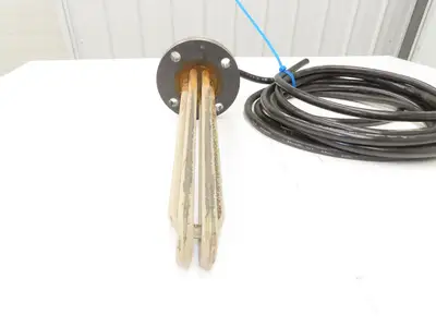 Nippon Stainless Immersion Tank Heater Element 5Kw 200V 3PH 12" Tubes 5" Flange