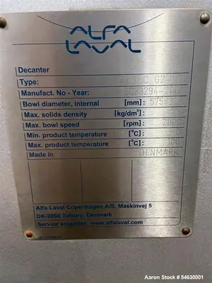 Used ALFA LAVAL G2-100 Decanter Centrifuges Illinois US | Aaron Equipment #1390006