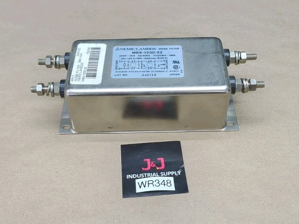 New Nemic Lambda MBS-1230-22 Noise Filter 250V 30A 50/60Hz TV2500V~1MIN