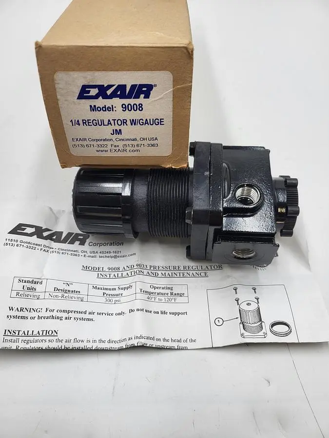 New | in-Stock EXAIR EXAIR 9008 PNEUMATIC REGULATOR IN BOX Solenoid Regulators | ND Industrial Surplus #1225353