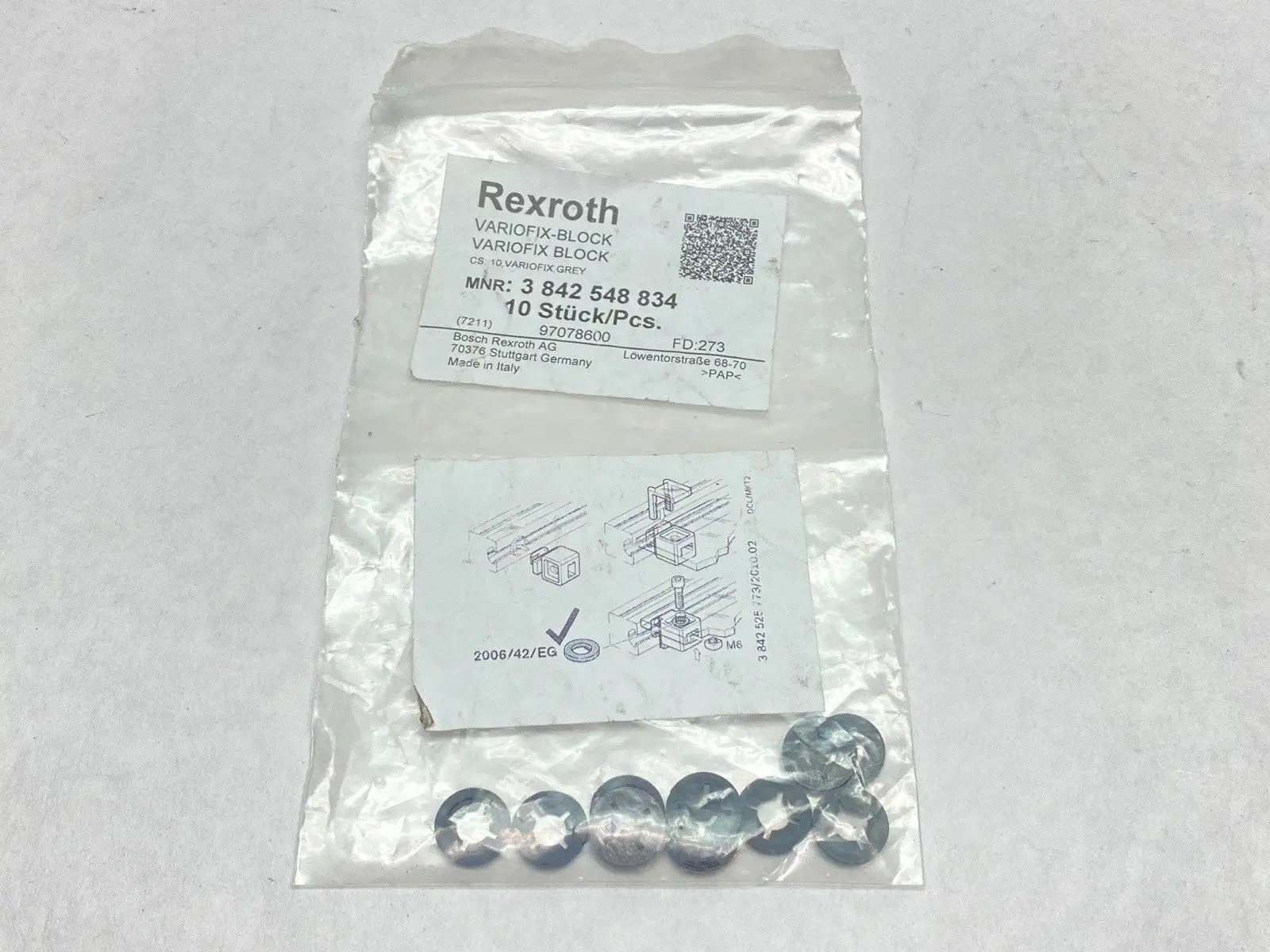 NEW BOSCH REXROTH VARIOFIX BLOCK BLACK PKG OF 10
