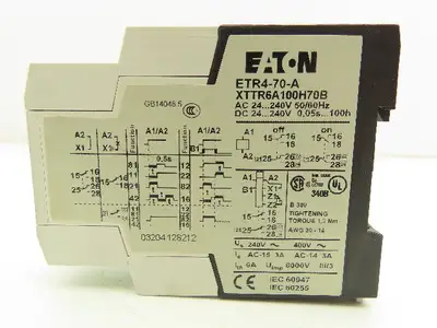 Eaton XTTR6A100H70B ETR4-70-A Electronic Timing Relay Module 3A 400V