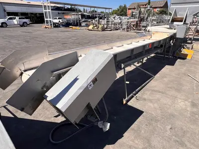 Conveyor, Belt, 24” x 15’-10”, Product Elevator, Stainless Steel, Cleated Belt, #5991526