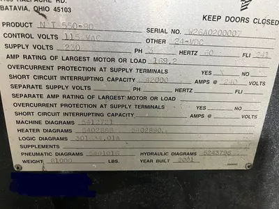 2001 CINCINNATI MILACRON NT-550-80 Injection Molding Horizontal/Vertical | Machinery Network (6)