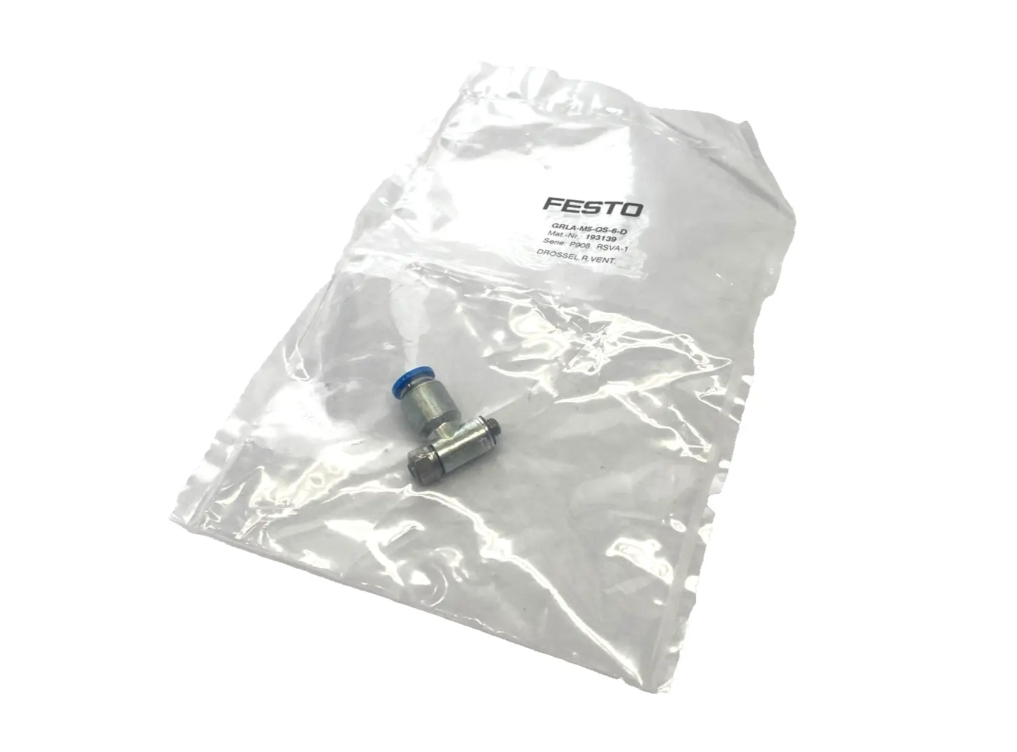 GRLA-M5-QS-6-D, 193139 | Festo GRLA-M5-QS-6-D Pneumatic One-Way Flow Control Valve 193139 - New