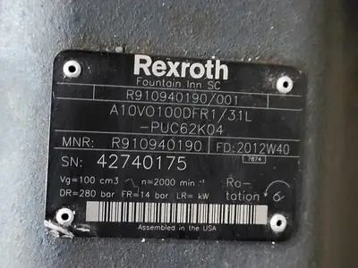 Used REXROTH AA10VO100DFR1/31L-PUC62K04 Parts (Hydraulics and Pneumatics) British Columbia CA | Lenmark #264696
