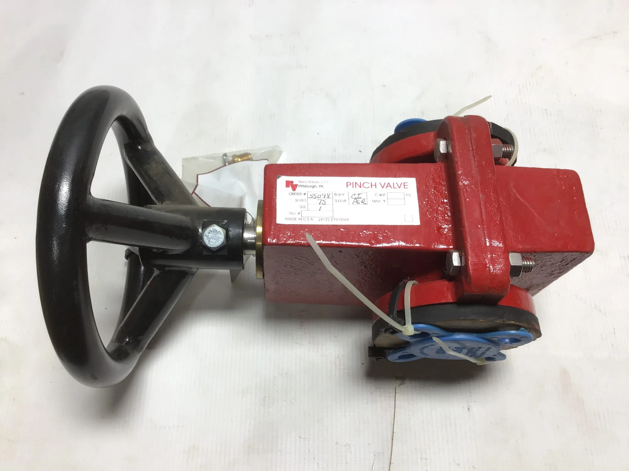 Red Valve Series 75 1″ Pinch Valve CI Body