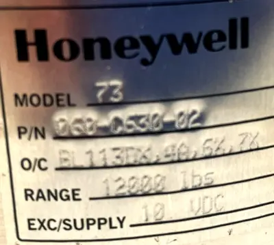 NEW HONEYWELL 060-C630-02 LOAD CELL MODEL 73 12.000LBS 10VDC 060C63002