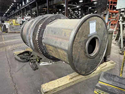 48" X 3-STAGE RANSOHOFF ROTARY DRUM BATCH AUTOMATIC PARTS DEBURR & WASHER SYSTEM, NEW 2013: YOBRO #24300