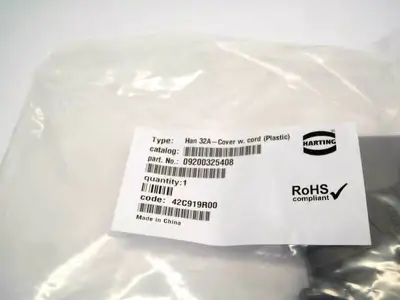 NEW HARTING PLASTIC GRAY COVER WITH CORD