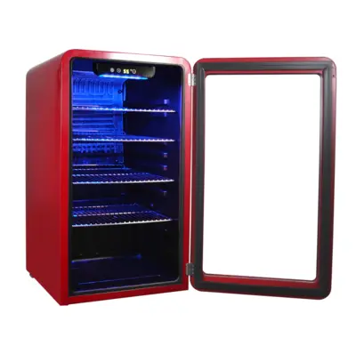 Magic Chef 3.4 CU. FT. RETRO BEVERAGE COOLER IN RED