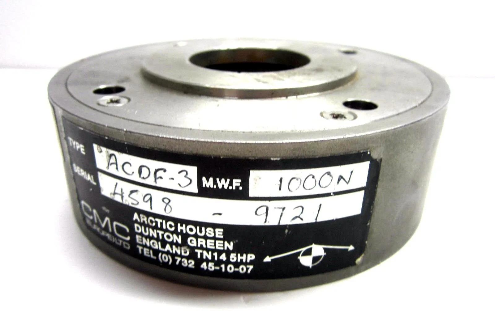 USED CMC CONTROLS LTD. TYPE ACDF-3 1000N LOAD CELL ACDF3