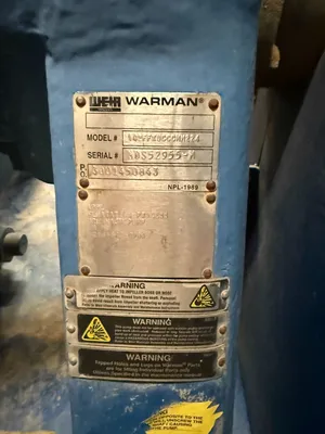 Used WARMAN 142FFXUCCCMM224 Pumps South Carolina US | Yellow Tag Capital Recovery #1328085