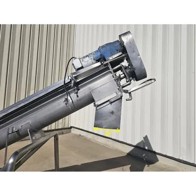 Used Stainless Steel Incline Screw Auger Conveyor 9" x 11'