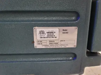 Used FalconRestaurantSupply Used Cambro KSC402519 Green CamKiosk Portable Self-Contained Hand Sink Cart - 110V Hand Washing and Sanitizing Illinois US | Falcon Restaurant Supply #1376667