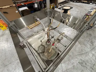 USED CHEMGLASS 72 LITER REACTOR FLASK