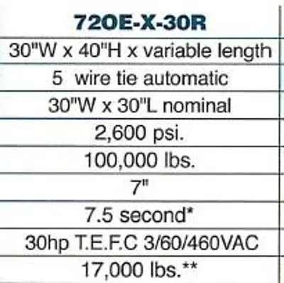 USED MAREN ENGINEERING 72OE-7-X-25R AUTO-TIE BALER