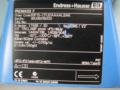 USED Endress+Hauser 83F15-CFUDAAAALBAK