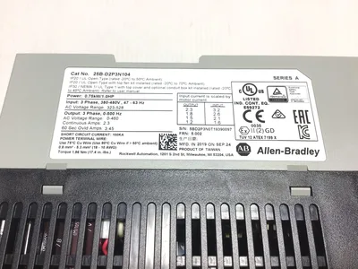 Allen-Bradley 25B-D2P3N104 PowerFlex 525 AC Drive 0.75kW 1.0HP 3 Phase 100KA