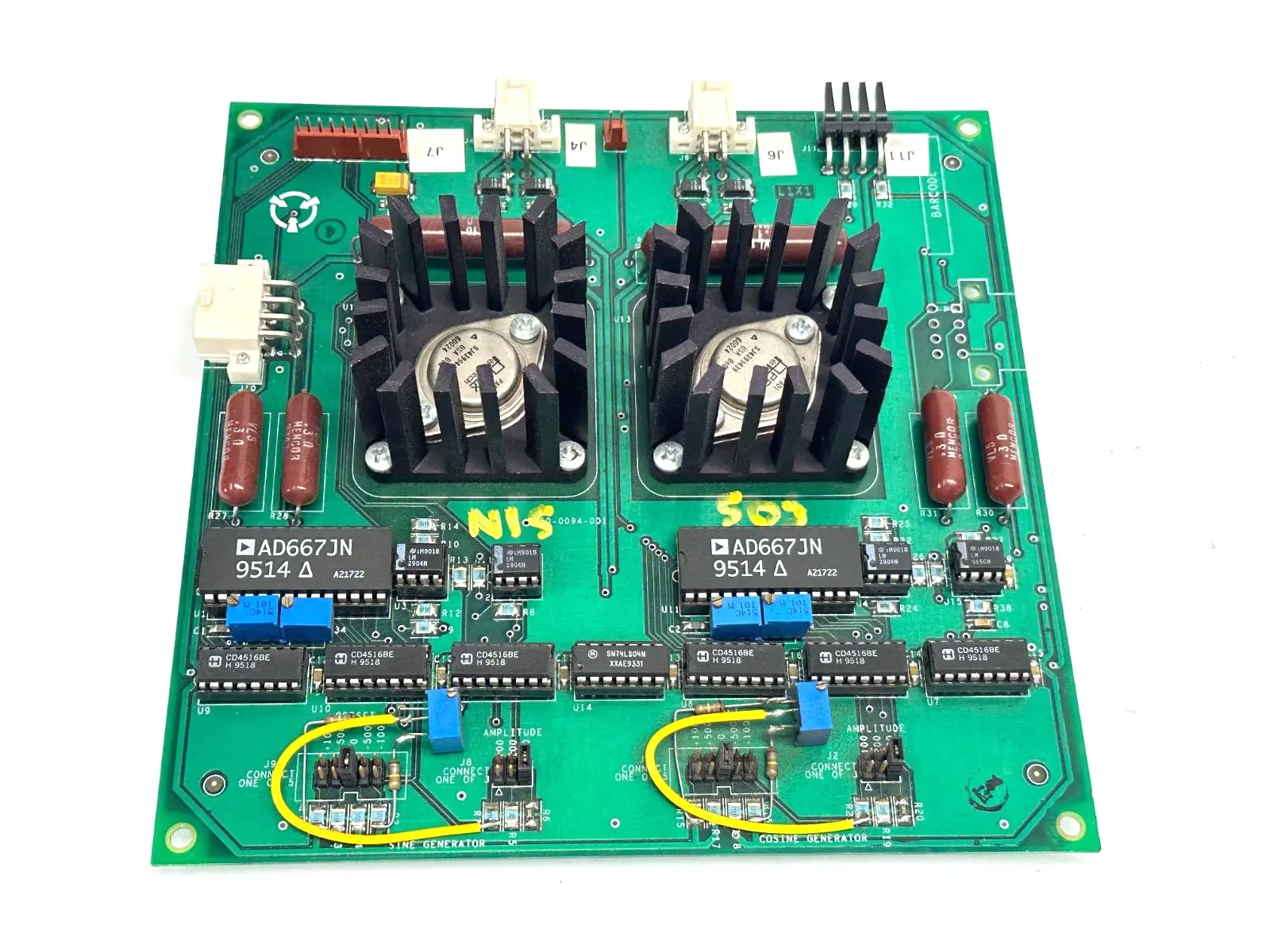 1-CD50-0094-000-X1,AD667JN 9514 | 1-CD50-0094-001 PCB 1-CD50-0094-000-X1 w/ 2x AD667JN 9514 - For parts or not working