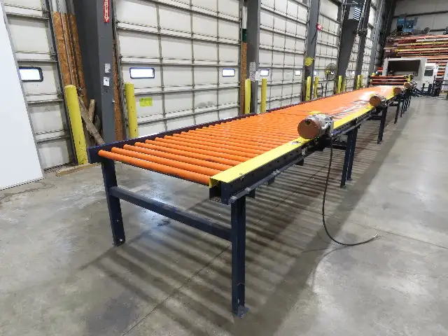 55"x 48' 4" Chain Drive Live Roller Conveyor 48"BF 1.9" Urethane Roller 460V 3PH