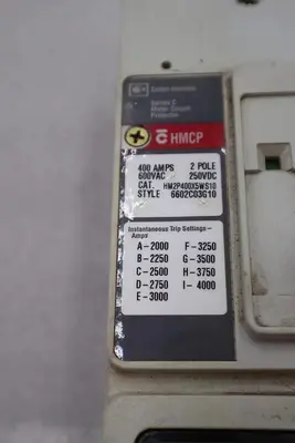 CUTLER-HAMMER HM2P400X5WS10 MOTOR CIRCUIT PROTECTOR SERIES C STOCK #3204